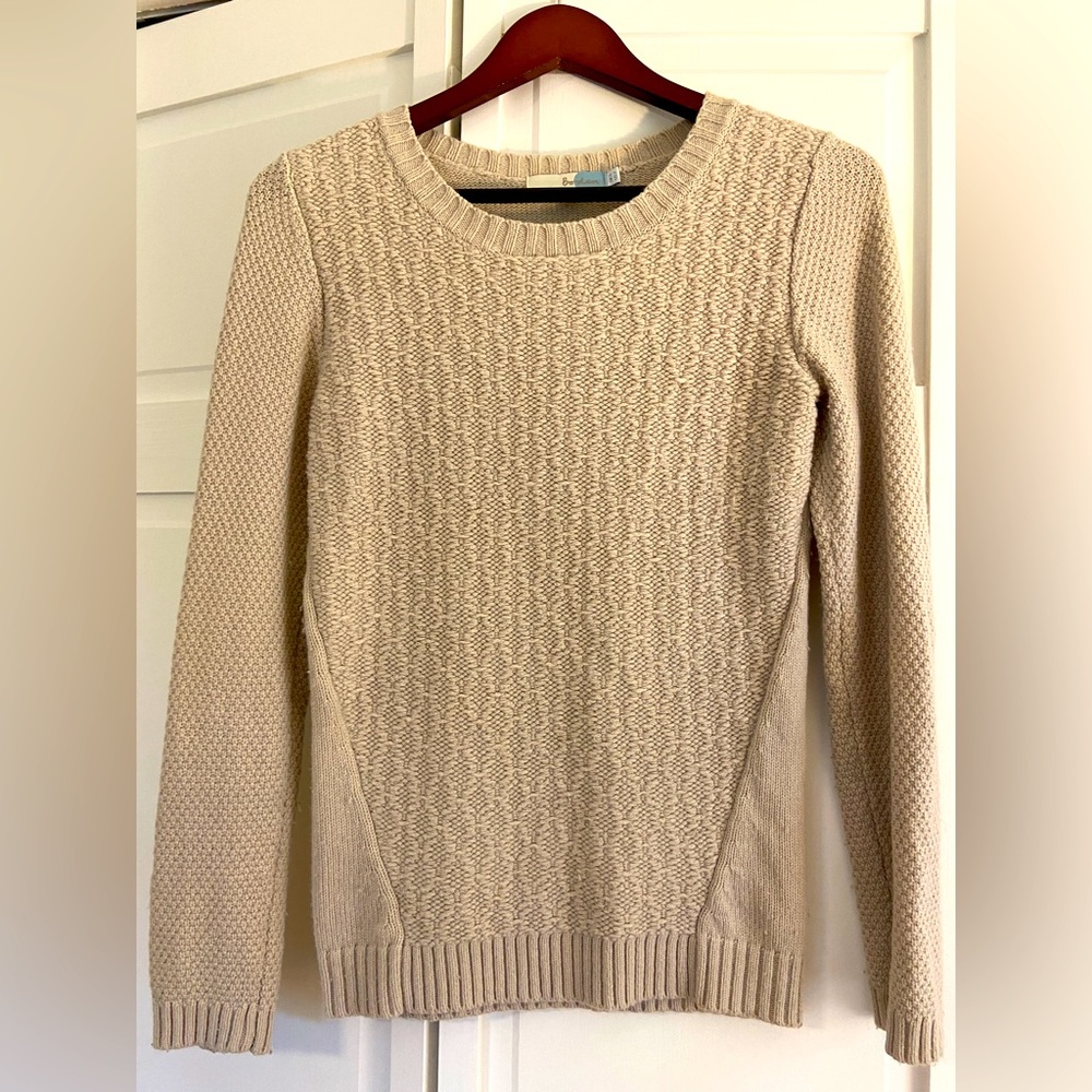BODEN Womens Long Sleeve Beige Textured 80% Wool Pullover Sweater Size 2